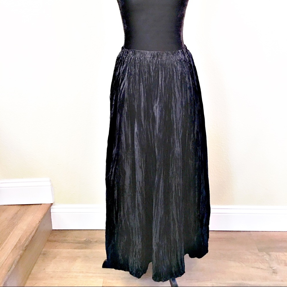 Maxi skirt boho Long  black velvet skirt petite